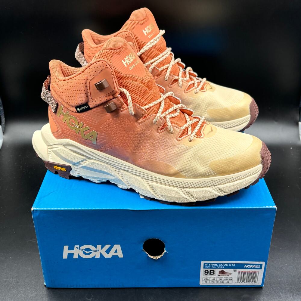 Hoka One One Trail Code Gore-Tex 'Sun Baked Shortbread' Hiking Boots, Women's 9